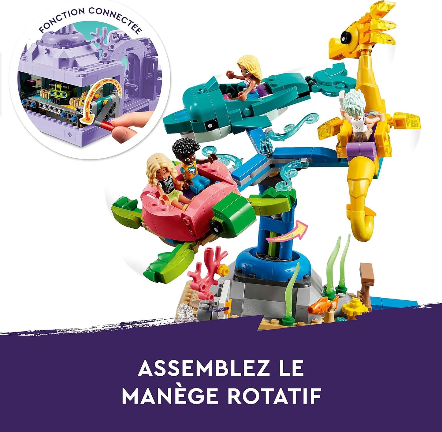 LEGO 41737 Friends Beach Amusement Park, Toy Fair with Technic Movement Elements, Animal Figures, Carousel and Wave Machine, Gift Idea