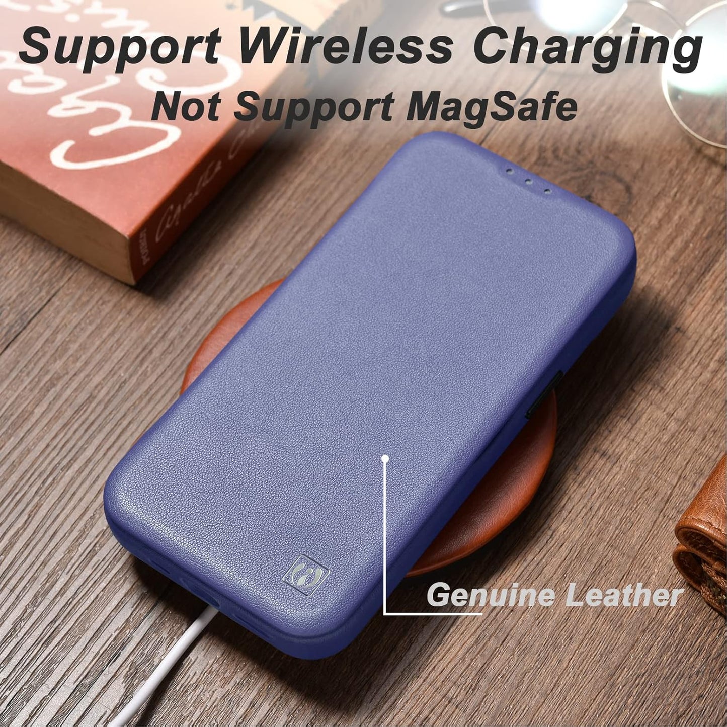 iPhone 14 Plus Case, Notebook Type, Genuine Leather Smartphone Case, Aifun 14 Plus Case, Cover, High Quality Texture, Card Storage, Ai 14 Plus Case, Shockproof