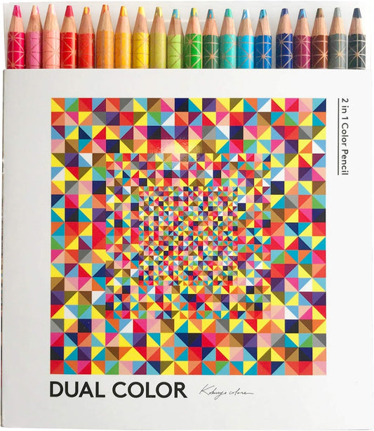 KOKUYO Colored Pencil DUAL COLOR 20 Colors Set Two Color Mixed Core Colored Pencil KE-SP14 Made in Japan