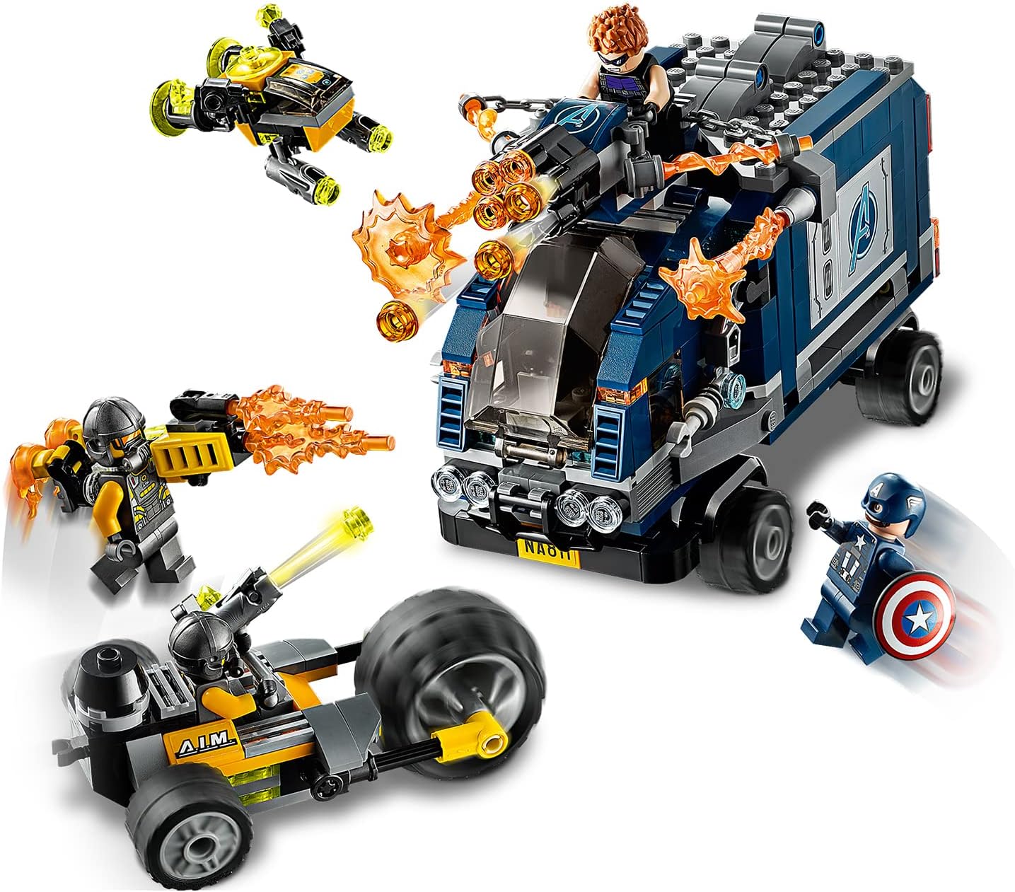 LEGO 76143 Marvel Avengers Superhelden - Truck-Festnahme Set Der Fall mit Captain America und Hawkeye Minifiguren