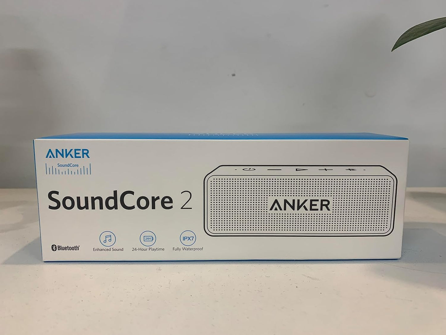 Anker Soundcore 2 12W Portable, Wireless Bluetooth Speaker with Better Bass, 24-Hour Playtime, 66ft Bluetooth Range, IPX7 Water Resistance, Built-in Mic, Ideal for Shower, Travel, Party, Beach - Blue