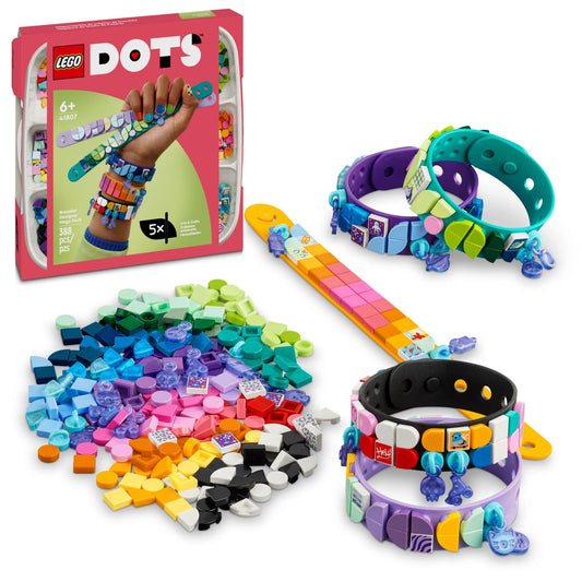 LEGO 41807 Dots Bracelet Design Creative Set, 5-in-1 DIY Jewellery Craft Set with Mosaic Stones in Cosmic and Summer Colours for Friendship Bracelets and Accessories for Children