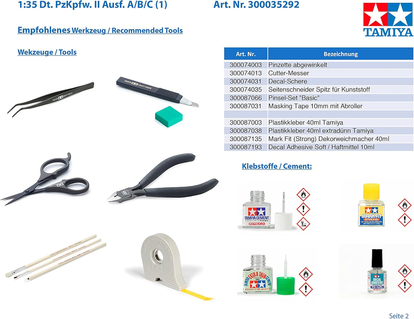 Tamiya Models Panzerkampfwagen II Ausf.A/B/C Model Kit (1/35 Scale)