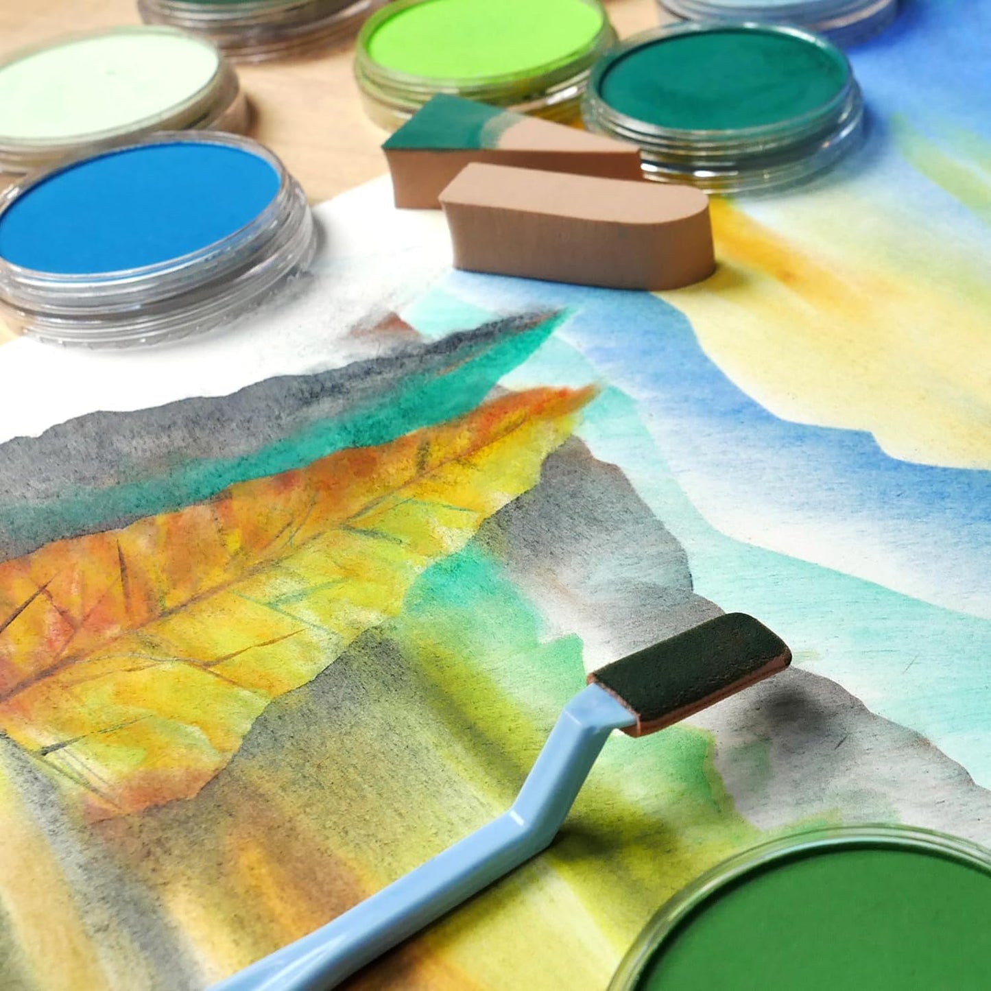 PanPastel Artist Pastels by GOLDEN, Landscape Set, 20 Color, Professional Artist Pastels, Unique Pan Format (cake-like)