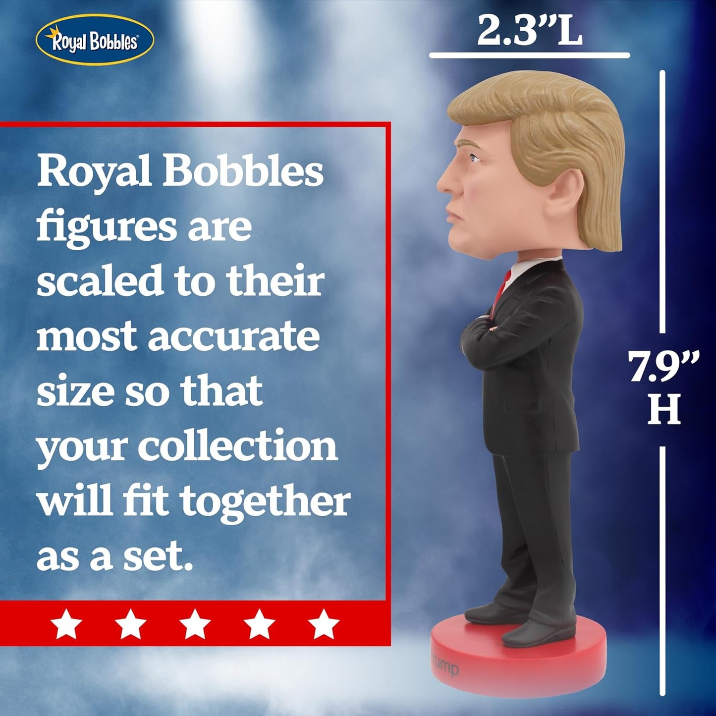 Royal Bobbles Donald Trump, 45th President of The United States ??? 8 Inches Tall ??? Collectible Bobblehead Statue