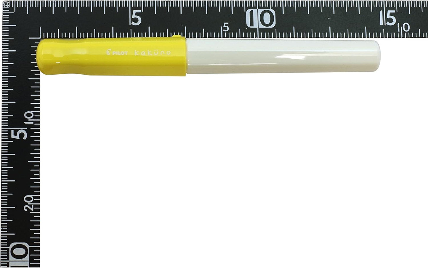 PILOT Kakuno Medium-Nib Fountain Pen, White Body Soft Yellow Cap Body (FKA-1SR-SYM)