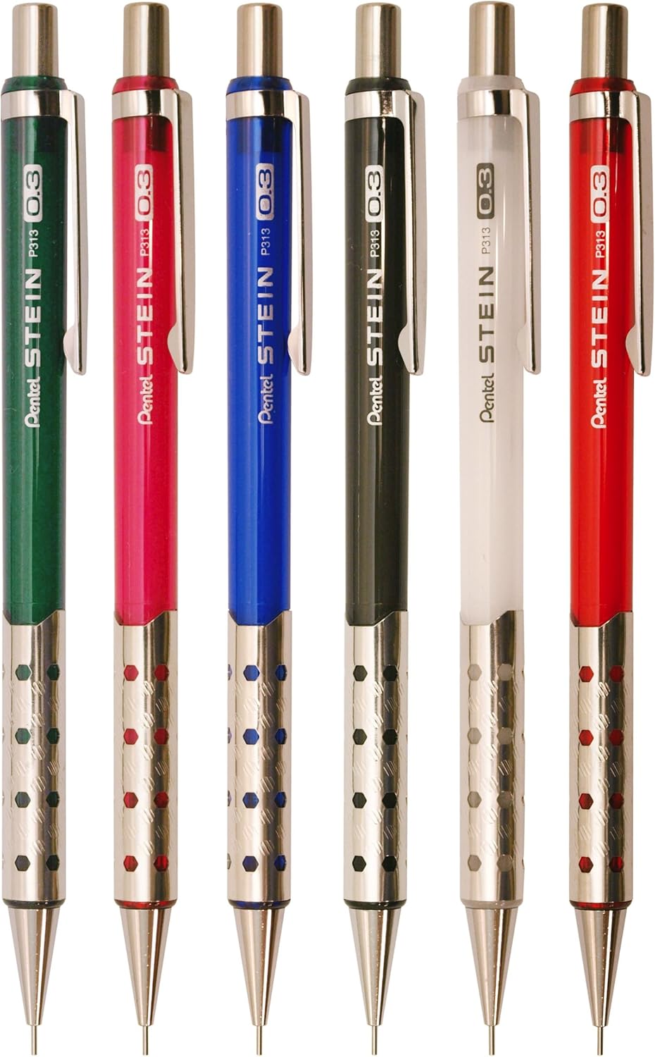 Pentel Ain Mechanical Pencil, 0.5mm, Metallic Red (P315-MB)