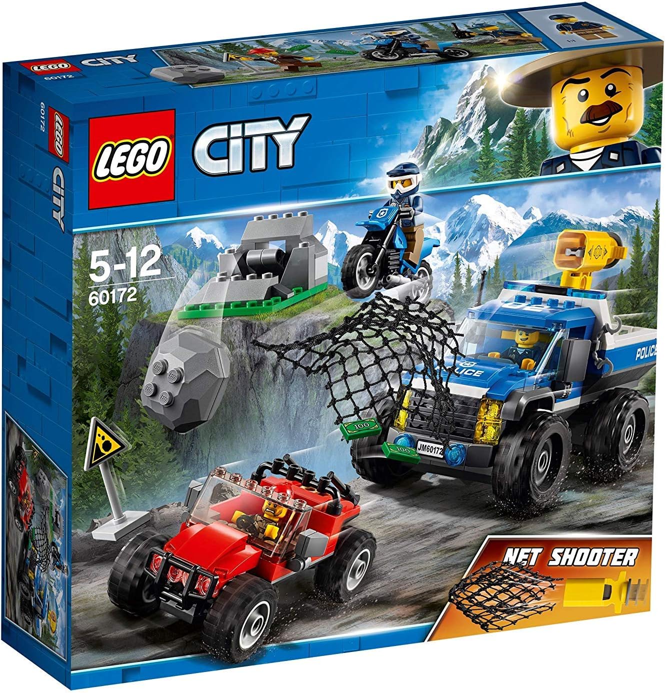 City Mountain Dirt Road Pursuit Police Building Set, Police 4x4 Toy Car & Buggy, Police Toys for Kids