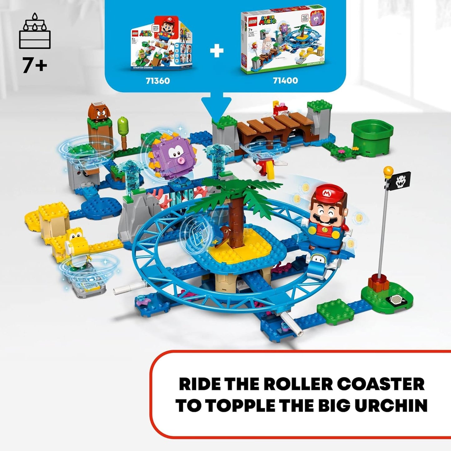 LEGO Super Mario Big Urchin Beach Ride Expansion Set 71400 Building Kit; Collectible Toy for Kids Aged 7