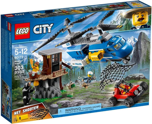 City Police Mountain Arrest Building Set, Buggy & Helicopter Toy, Police Toys for Kids