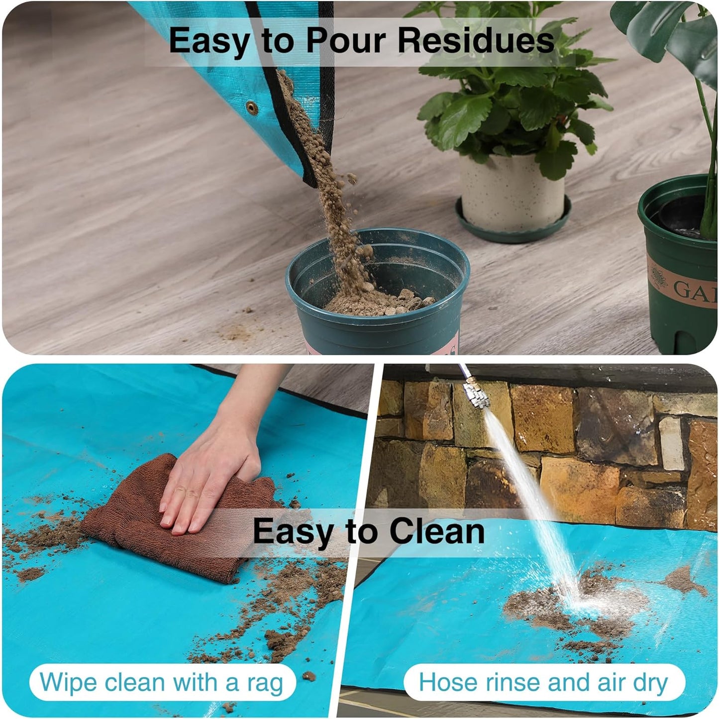 WORKPRO Repotting Mat for Indoor Plant Transplanting and Mess Control, 39.5" X 31.5" Thickened Waterproof Potting Mat, Square Planting Tray, Gardening Gifts for Plant Lovers