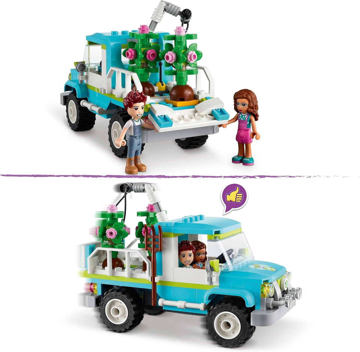 LEGO 41707 Friends The Tree Planter Truck Car Construction Toy with Animal Figurines, Gardening for Girls and Boys Aged 6+