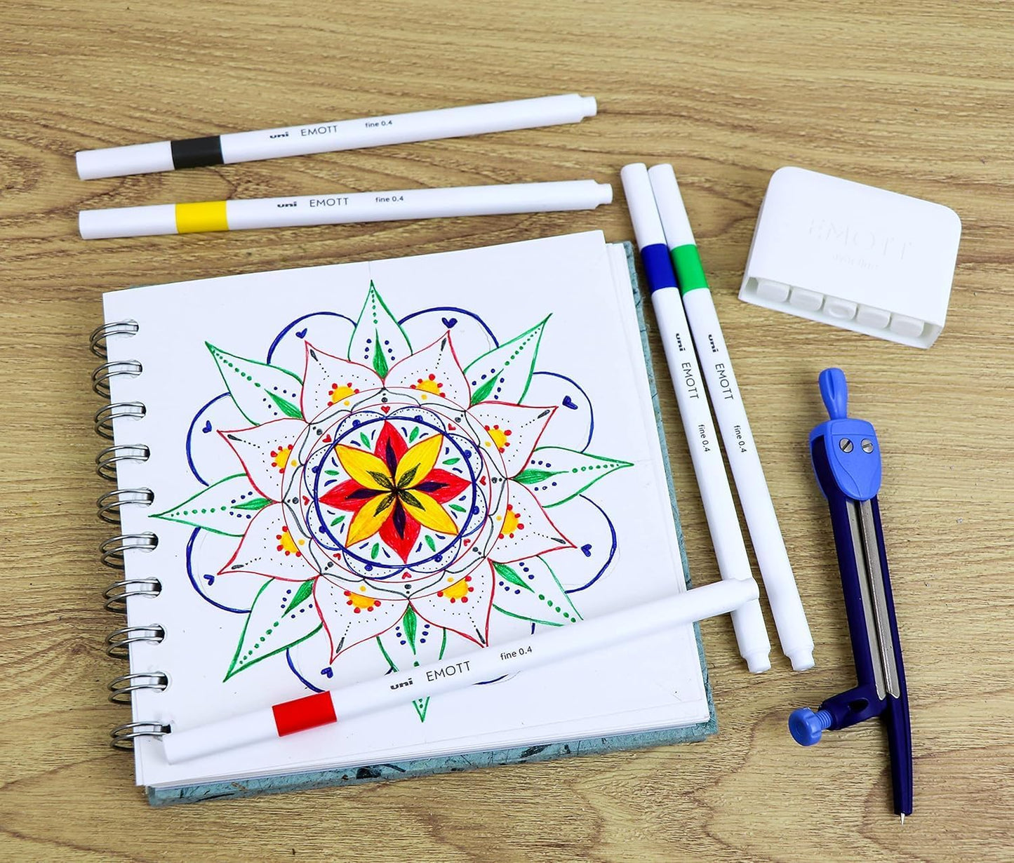 Uni Water Based Pen EMOTT 5 Colors Set No.1Vivid Color, PEM-SY 5C No.1