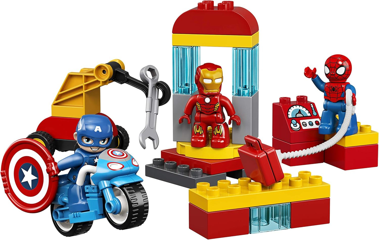 LEGO 10921 DUPLO Super Heroes Marvel Lab with Spiderman, Ironman and Captain America, Set for Toddlers 2+ Year Old