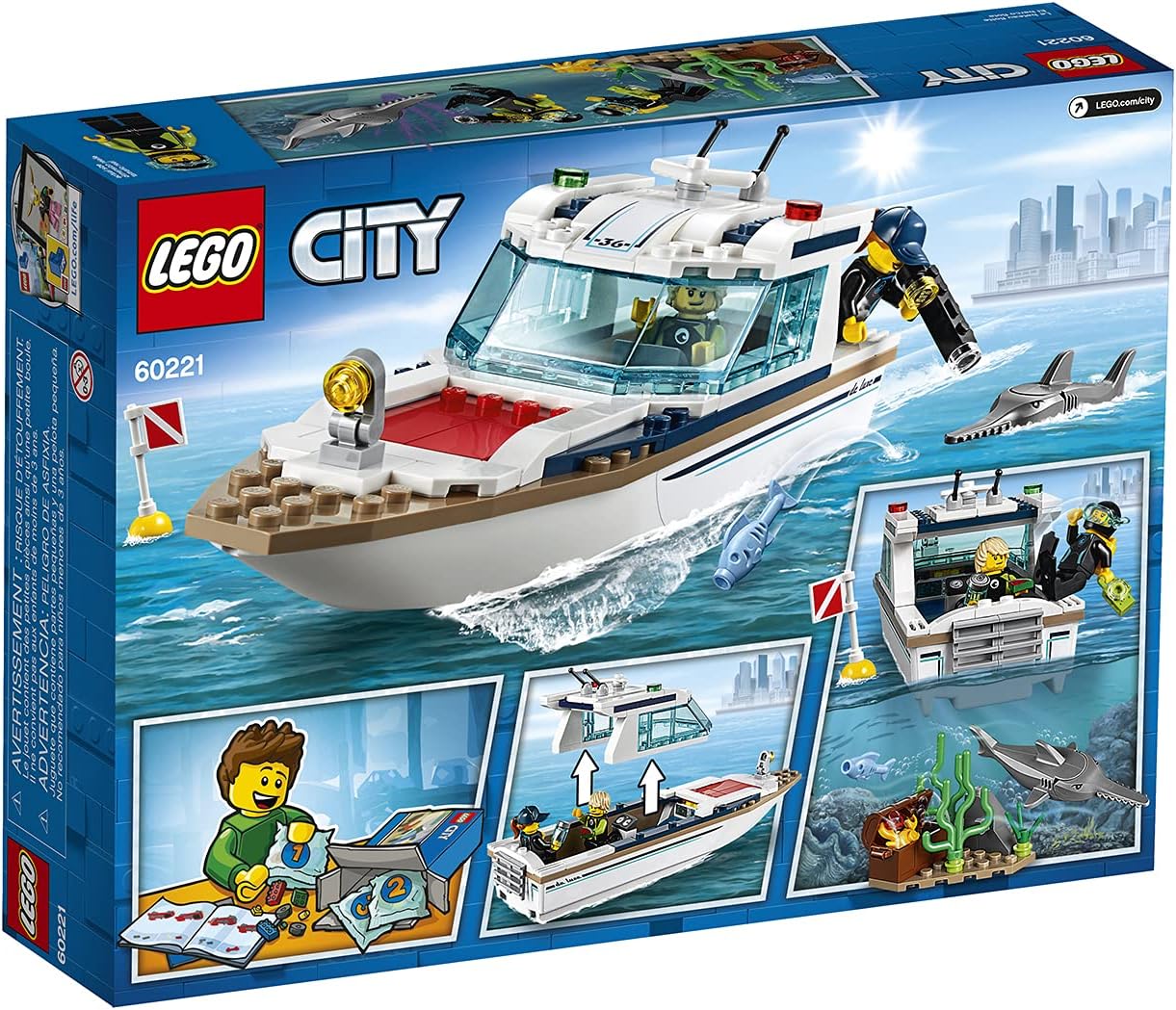 City Great Vehicles Diving Yacht Toy Boat, Building Sets for Kids
