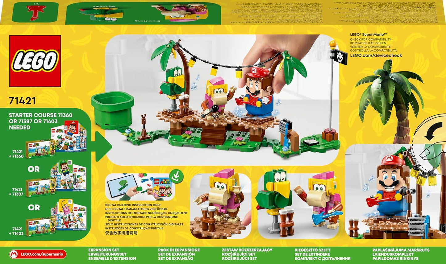 LEGO 71421 Super Mario Expansion Set: Jalleo in the Jungle with Dixie Kong with Dixie Kong Figures and Squawks the Parrot, Construction Toy to Combine with Starter Pack