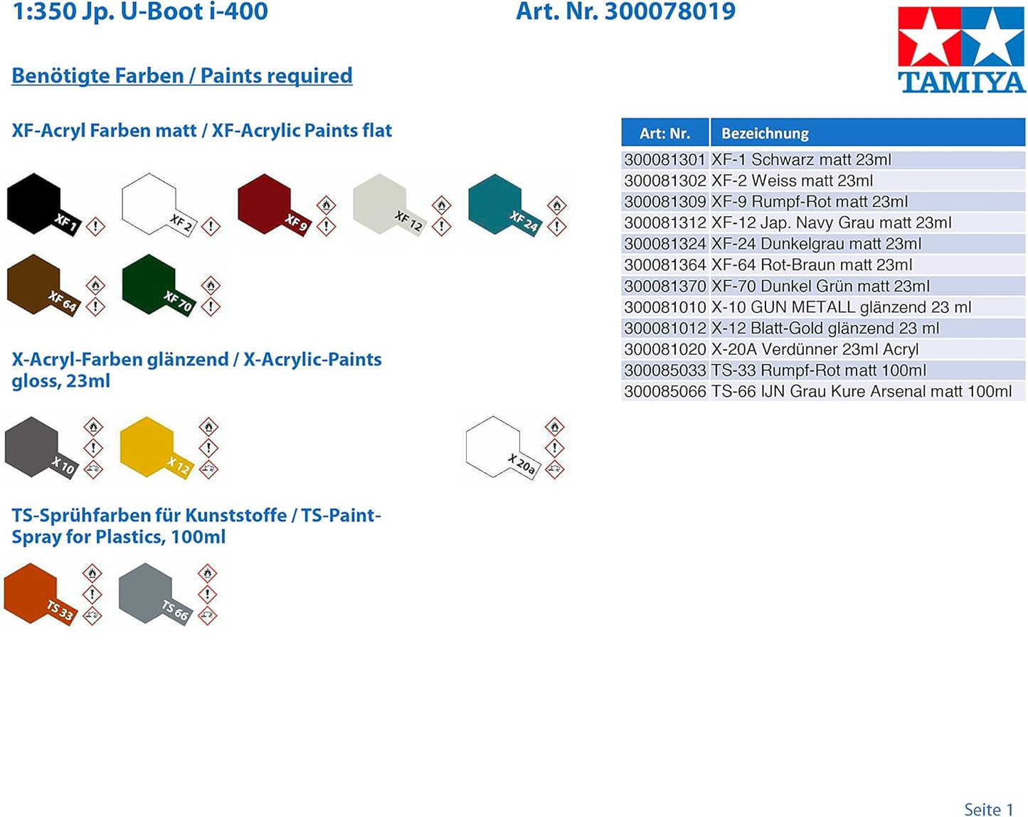 Tamiya Models Tamiya 78019 Japanese Navy Submarine I-400 Model Kit
