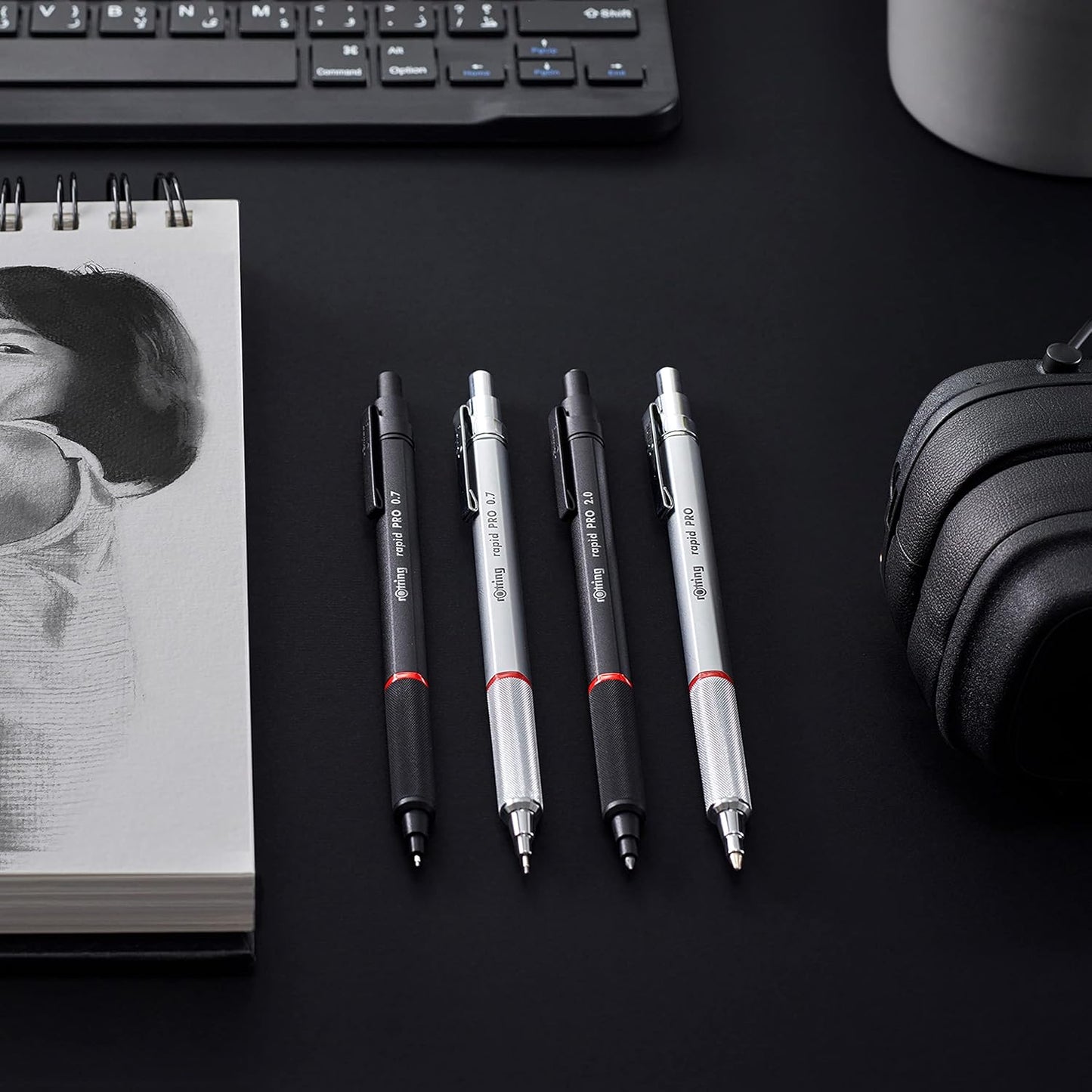 rOtring Rapid Pro Mechanical Pencil, 2.0 mm, Black