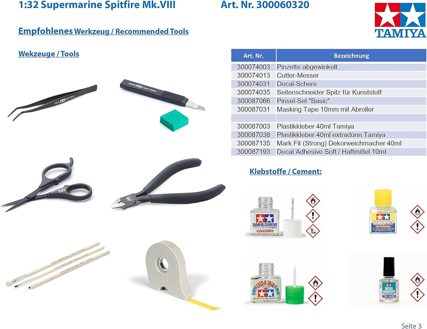 Tamiya Models Spitfire Mk.VIII Model Kit