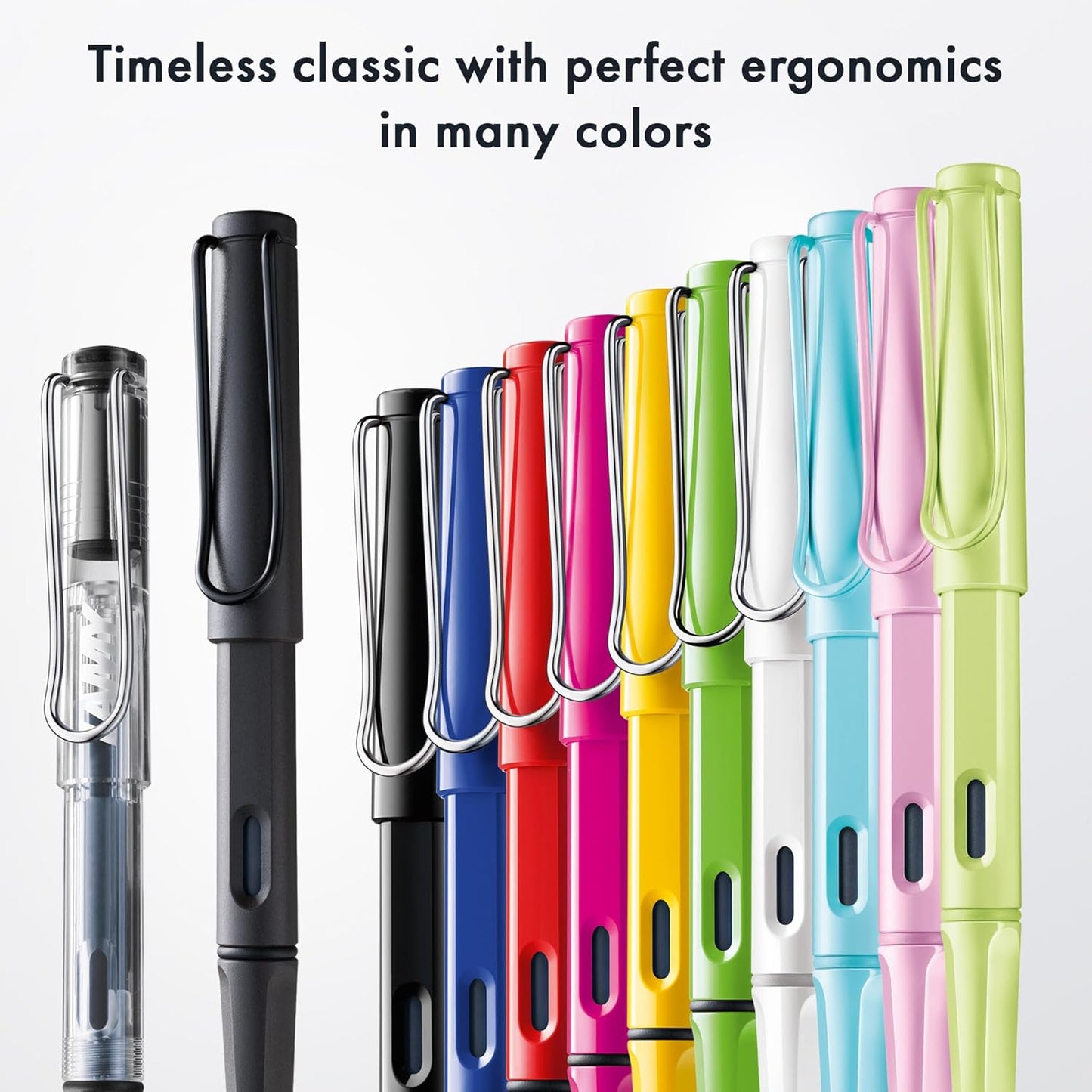 LAMY safari vista - Fountain Pen with ergonomic grip & polished steel nib in size EF - ideal for any Writing & Calligraphy - including LAMY T 10 blue cartridge - Right-Handed packaging box