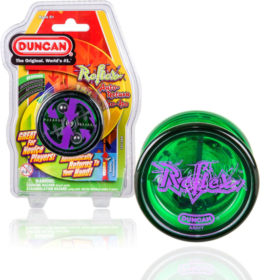 Duncan Toys Reflex Auto Return Yo-Yo, Beginner String Trick Yo-Yo, Green