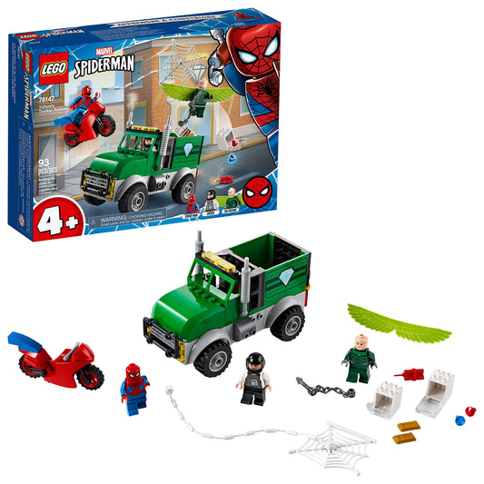 LEGO Super Heroes Vulture Truck Assault Building Set for Marvel Fans, Recommended Ages 4, Includes Toy Truck and Spider-Man Moto (76147)