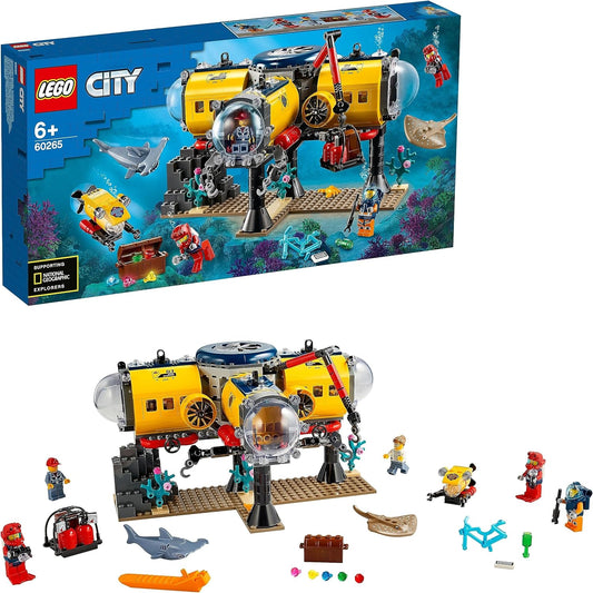 LEGO 60265 City Oceans Exploration Base Deep Sea Underwater Set, Diving Adventures Toys for Kids