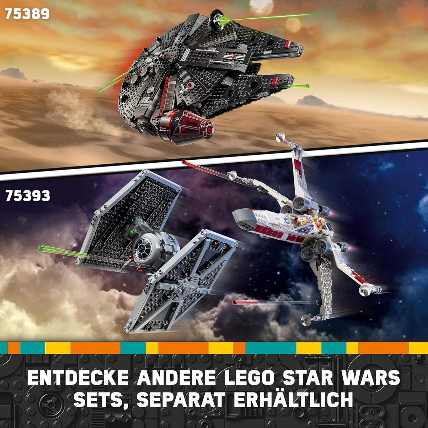LEGO Star Wars The Black Falcon - Collectible Spaceship Set - Buildable Brick Vehicle for Kids - Birthday Gift for Boys, Girls and Fans 75389