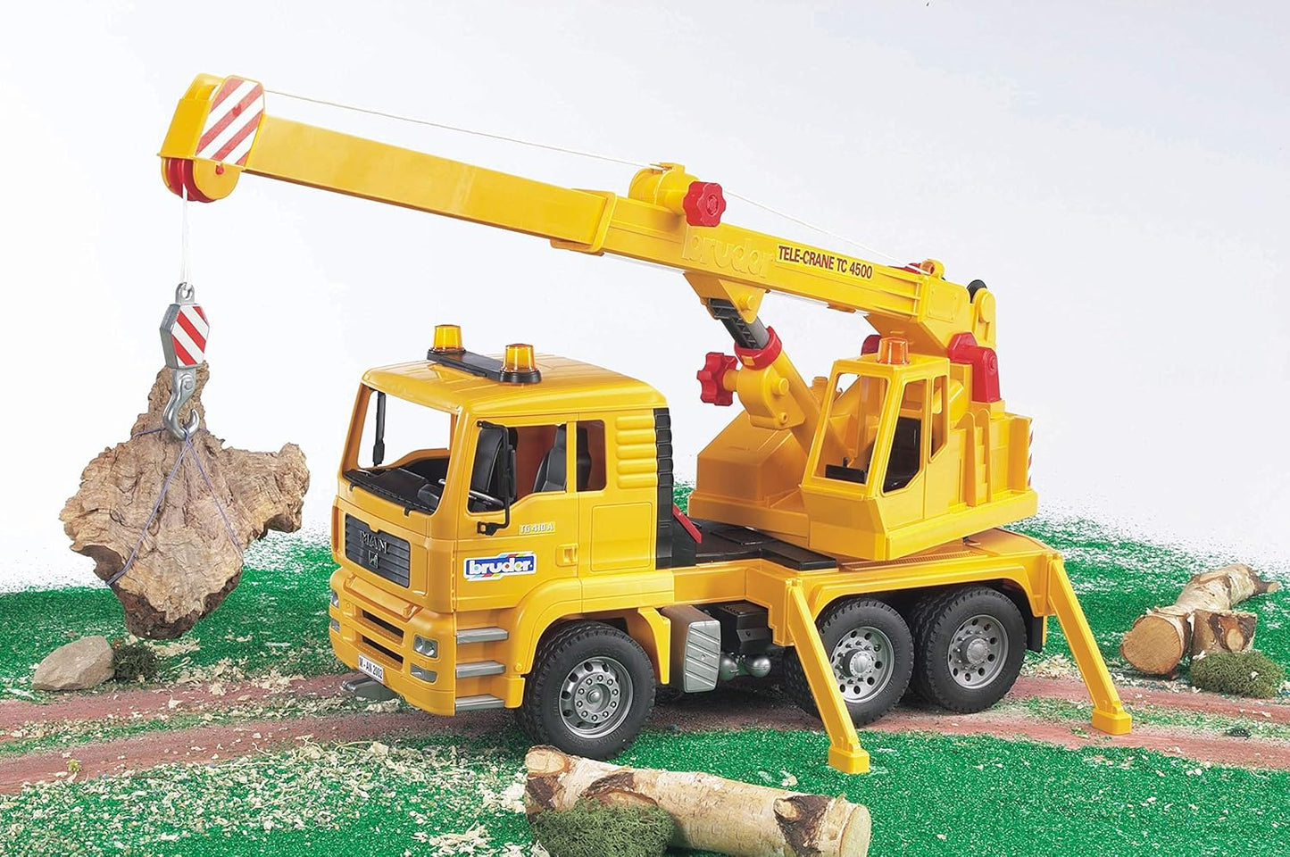 Bruder 02754 Man Crane, 1:16 Scale Toy Truck for Construction Pretend Play