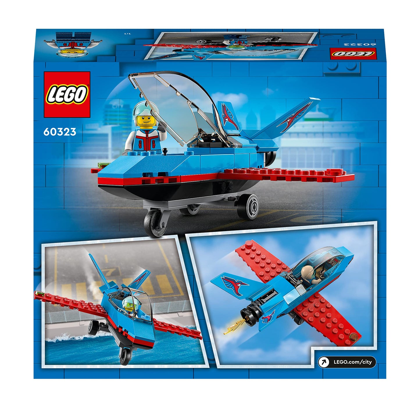 LEGO City Stunt Plane 60323 Building Kit; Fun Toy Jet Playset for Kids Aged 5