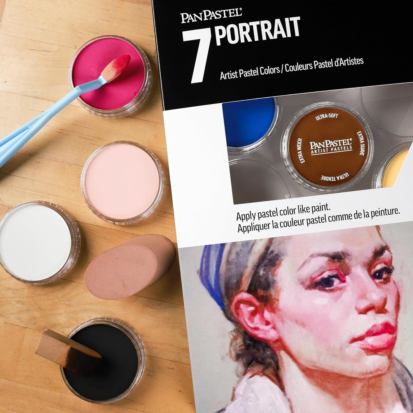 PanPastel Artist Pastels by GOLDEN, Portrait Set, 7 Color, Professional Artist Pastels, Unique Pan Format (cake-like)