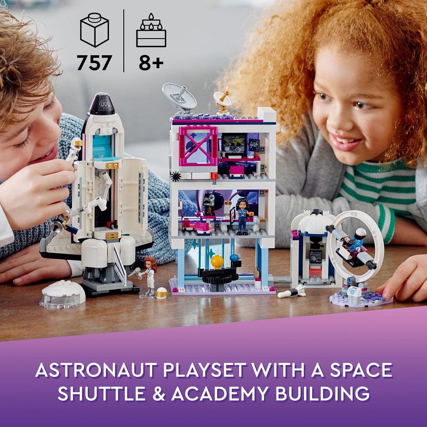 LEGO 41713 Friends Olivia's Space Training, Space Shuttle Toy and Astronaut Mini Doll Figures, for Girls or Boys