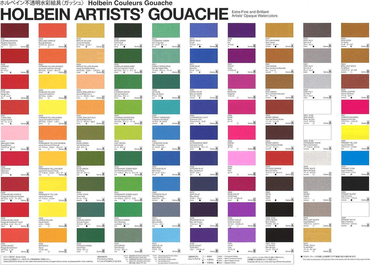 Holbein Artists Gouache Set of 12, 5ml tubes