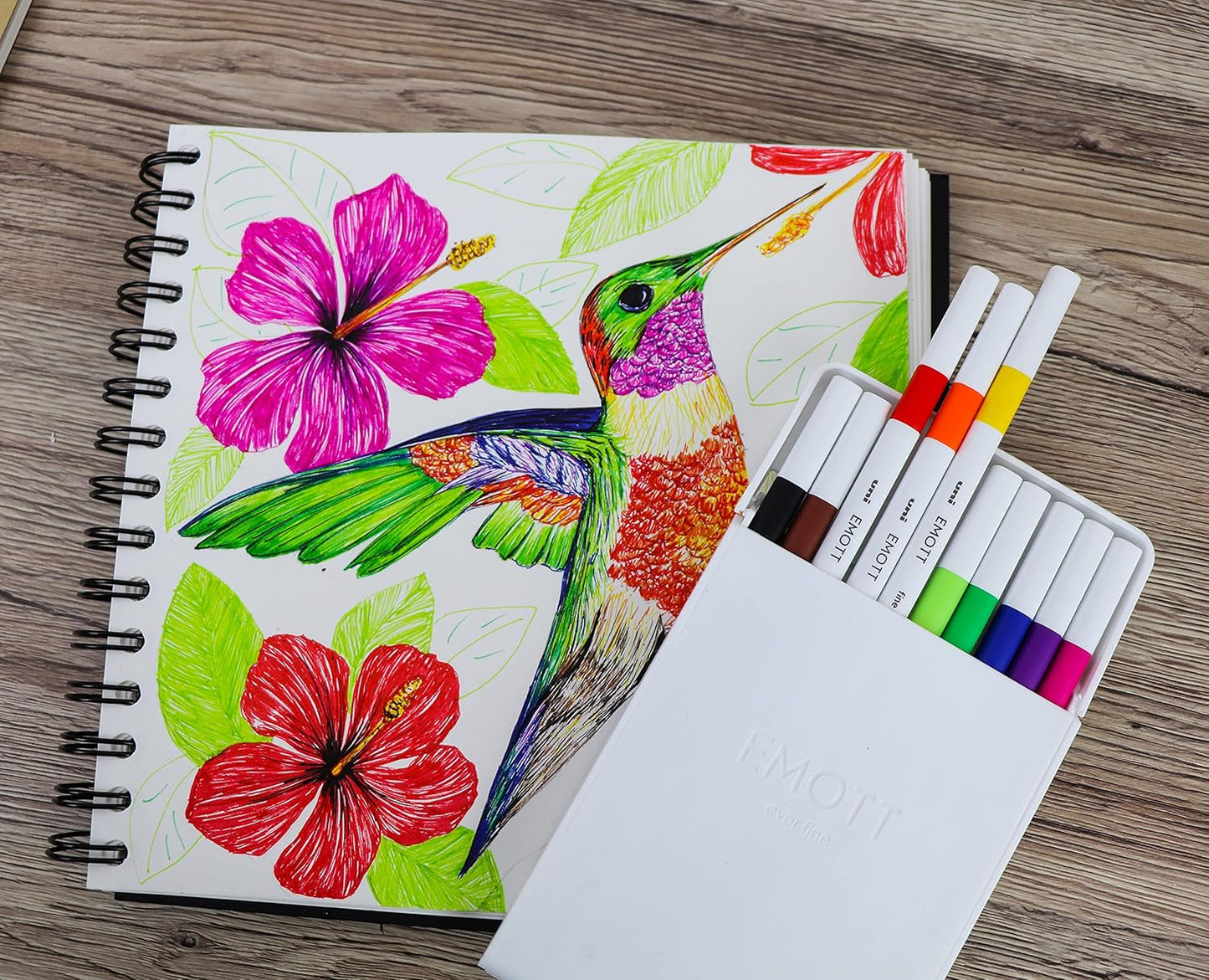 Emott Fineliner Pen Set #1, 10-Colors, Assorted