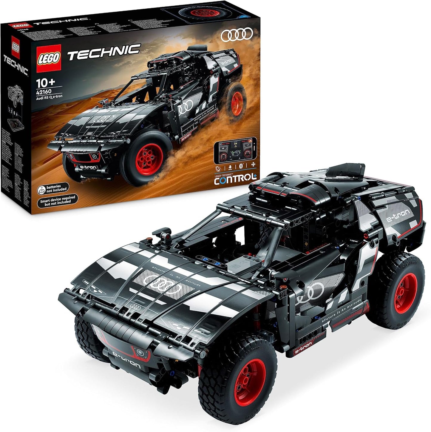 Lego Technic Audi RS Q e-tron 42160 Advanced Building Kit for Kids Ages 10 and Up, This Remote Controlled Car Toy Features App-Controlled Steering and Makes a Great Gift for Kids Who Love Engineering