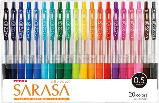 ZEBRA Gel Ballpoint Pen Sarasa Clip 0.5 Jj15-20ca 20 Color Set