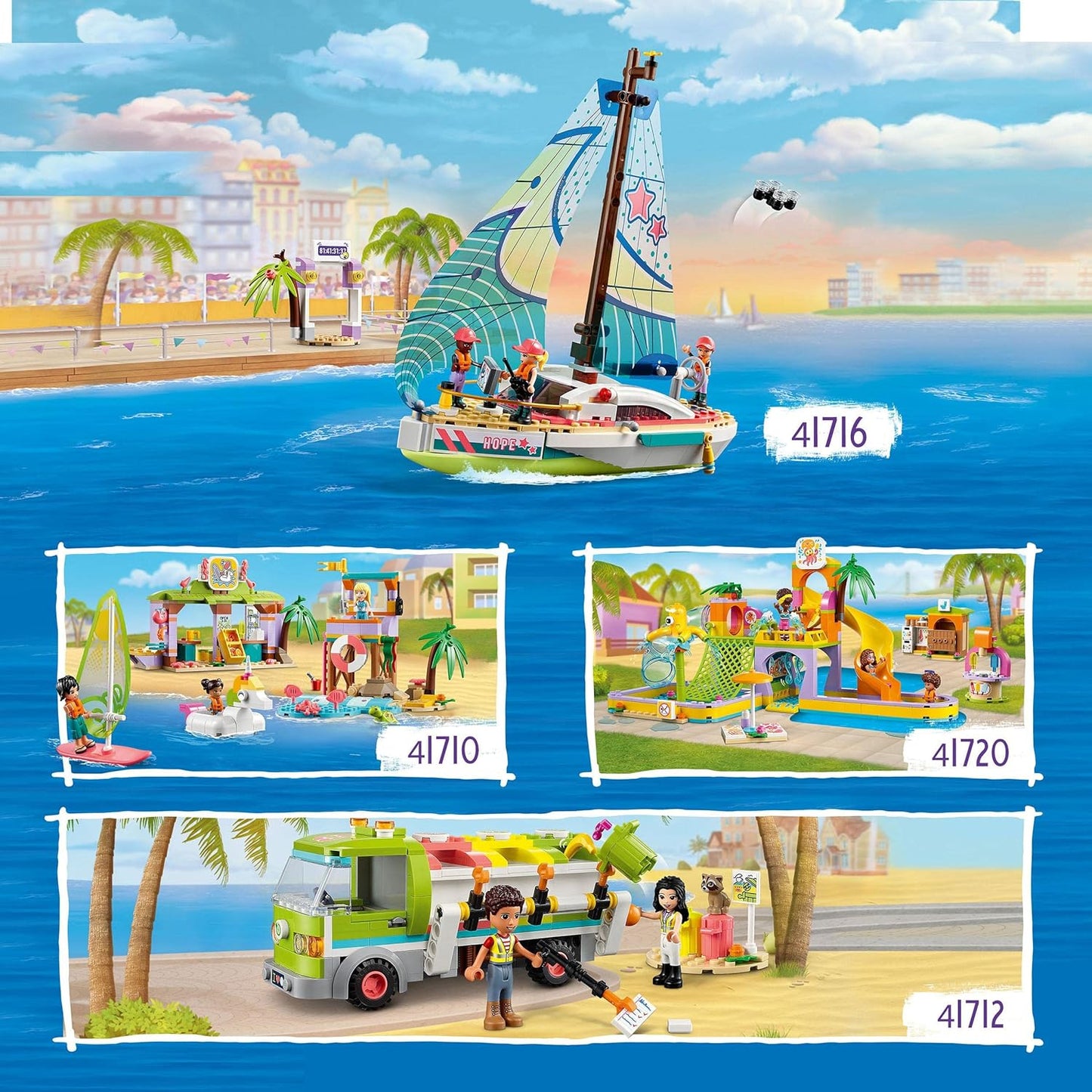 LEGO 41712 Friends Recycling Truck Toy for 6 Year Old Kids with Dumpsters and Trash Bins, Educational and Fun Set on Garbage Collector Craft