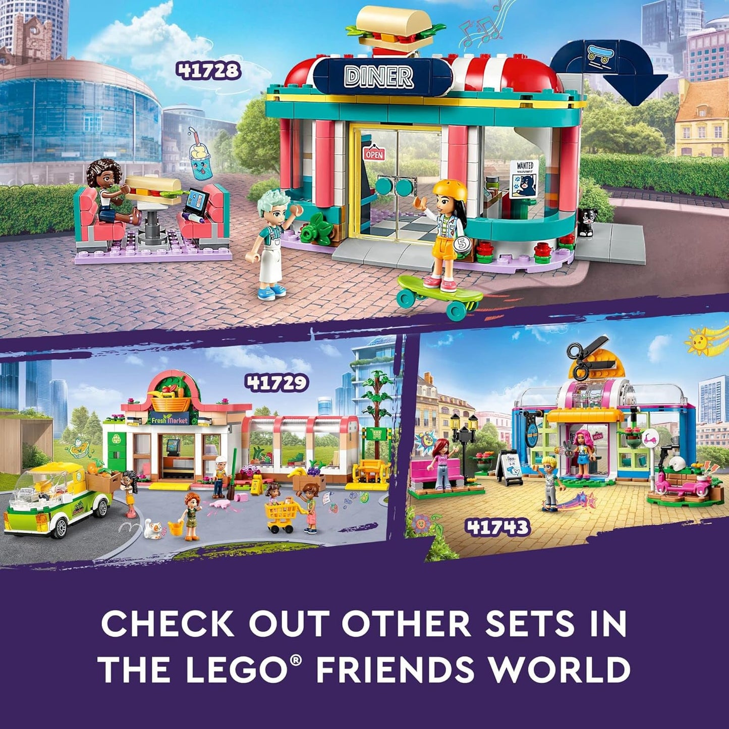 LEGO Friends Heartlake Serving Building Set of 3 Mini Figures from 2023 Series Toy for Children Over 6 Years, Gift Idea for Birthdays 41728