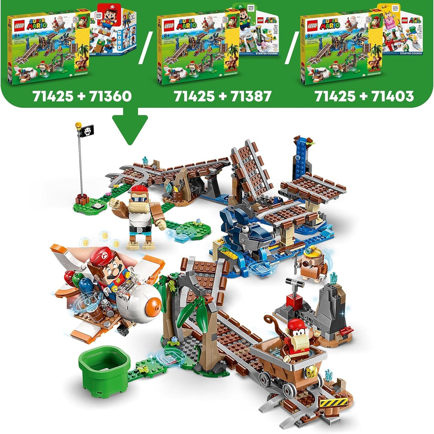 LEGO Super Mario 71425 Diddy Kong’s Mine Cart Ride, Toy Blocks