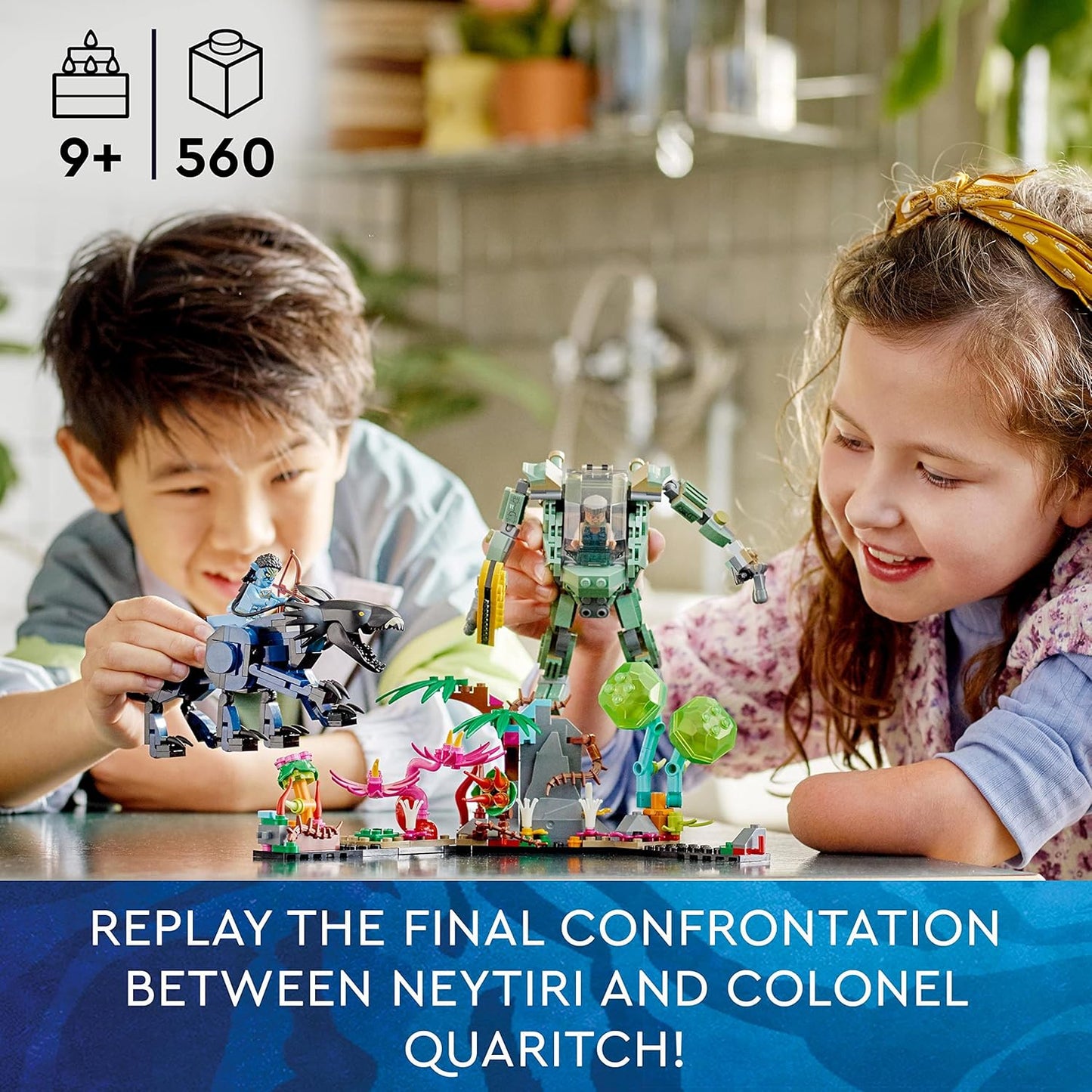 LEGO Avatar Natili vs. Colonel Qualitch 75571 Toy Blocks, Present, Fantasy Movie, Boys, Girls, Ages 9 and Up