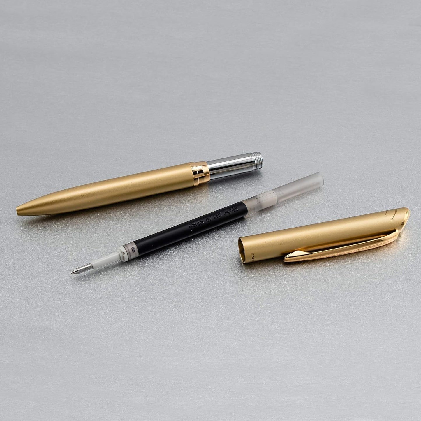 Pentel EnerGel Style Premium Liquid Gel Pen, (0.7mm), Medium line, Gold Barrel, Black Ink w/Gift Box (BL2007XABX)