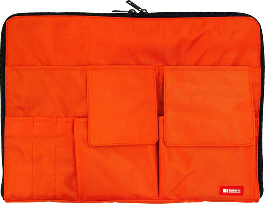 LIHITLAB Laptop Sleeve with Storage Pockets (Bag-in-Bag), 10 x 13.8 Inches, Orange (A7554-4)