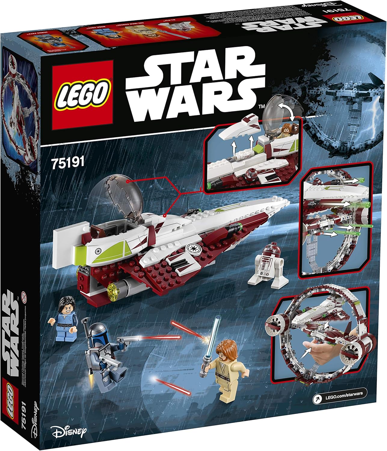 LEGO 6175769 Star Wars Jedi Starfighter with Hyperdrive 75191 Building Kit for 9 - 14 years (825 Pieces)