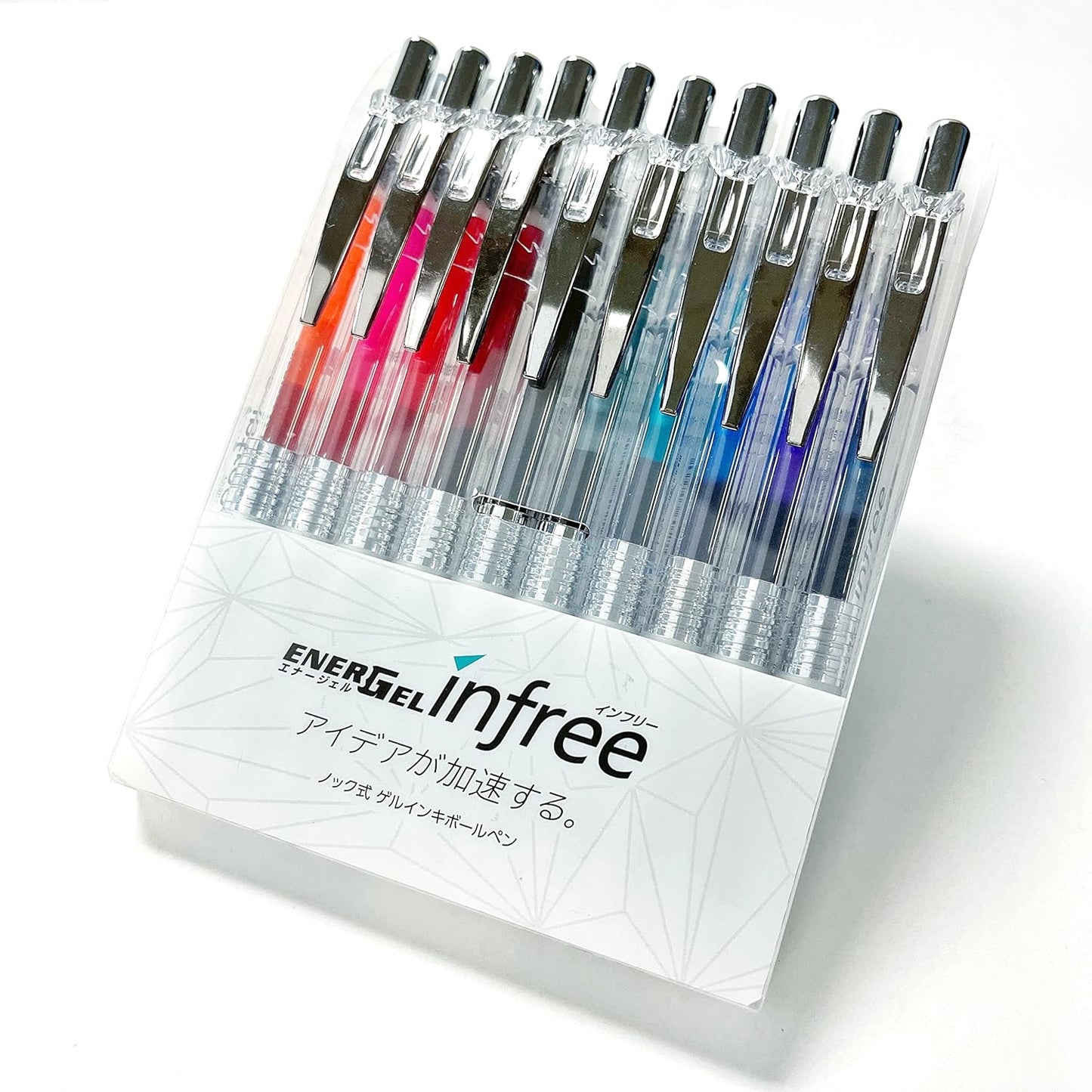 Pentel EnerGel Ink Ballpoint Pen (EnerGel Infree), 0.7mm ball, 10 Color Set (BL77TL-10)