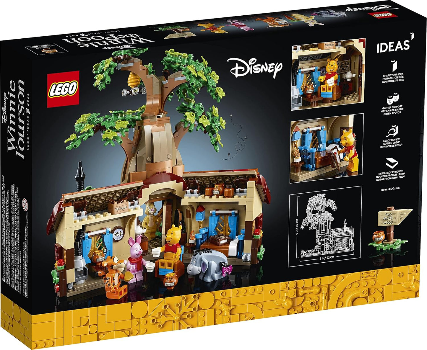 LEGO 21326 Ideas Ensemble Disney Pour adultes Winnie l'Ourson, Maison a Exposer, Figurine Bourriquet, Figurine Porcinet