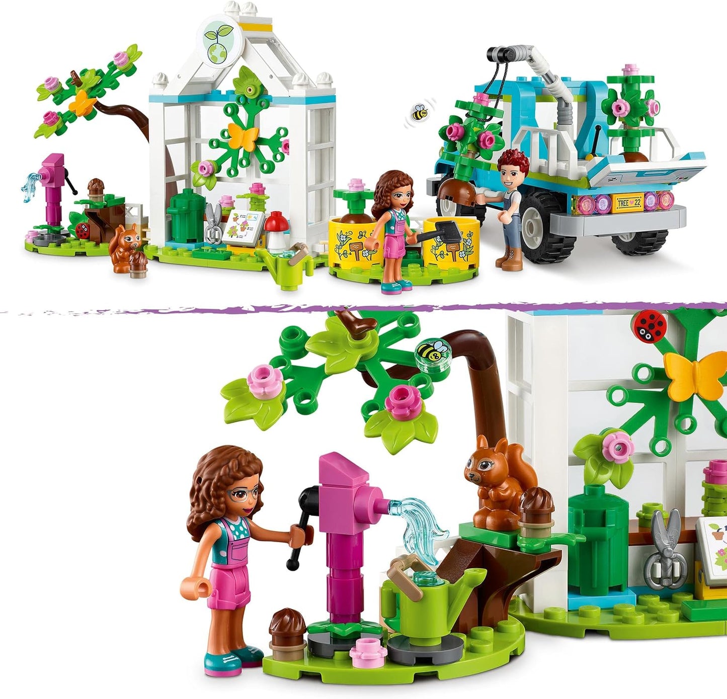 LEGO 41707 Friends The Tree Planter Truck Car Construction Toy with Animal Figurines, Gardening for Girls and Boys Aged 6+