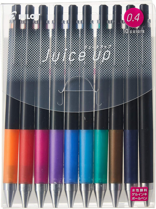 PILOT Knock Gel Ink Extra Fine Ballpoint Pen, Juice Up 04, 10 Color Assorted (LJP200S4-10C)