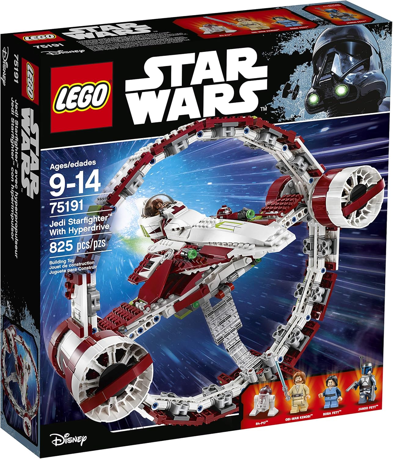 LEGO 6175769 Star Wars Jedi Starfighter with Hyperdrive 75191 Building Kit for 9 - 14 years (825 Pieces)