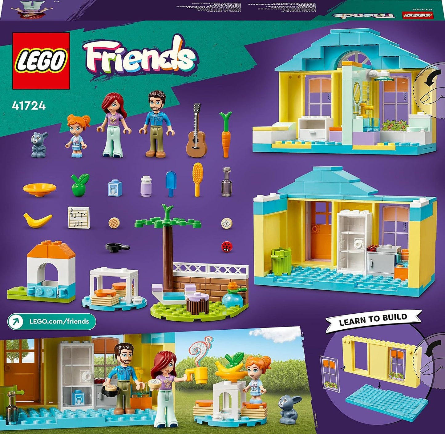 Lego Friends Paisley???s House 41724, Doll House Toy for Girls and Boys 4 Plus Years Old, Playset with Accessories Including Bunny Figure, Birthday Gift