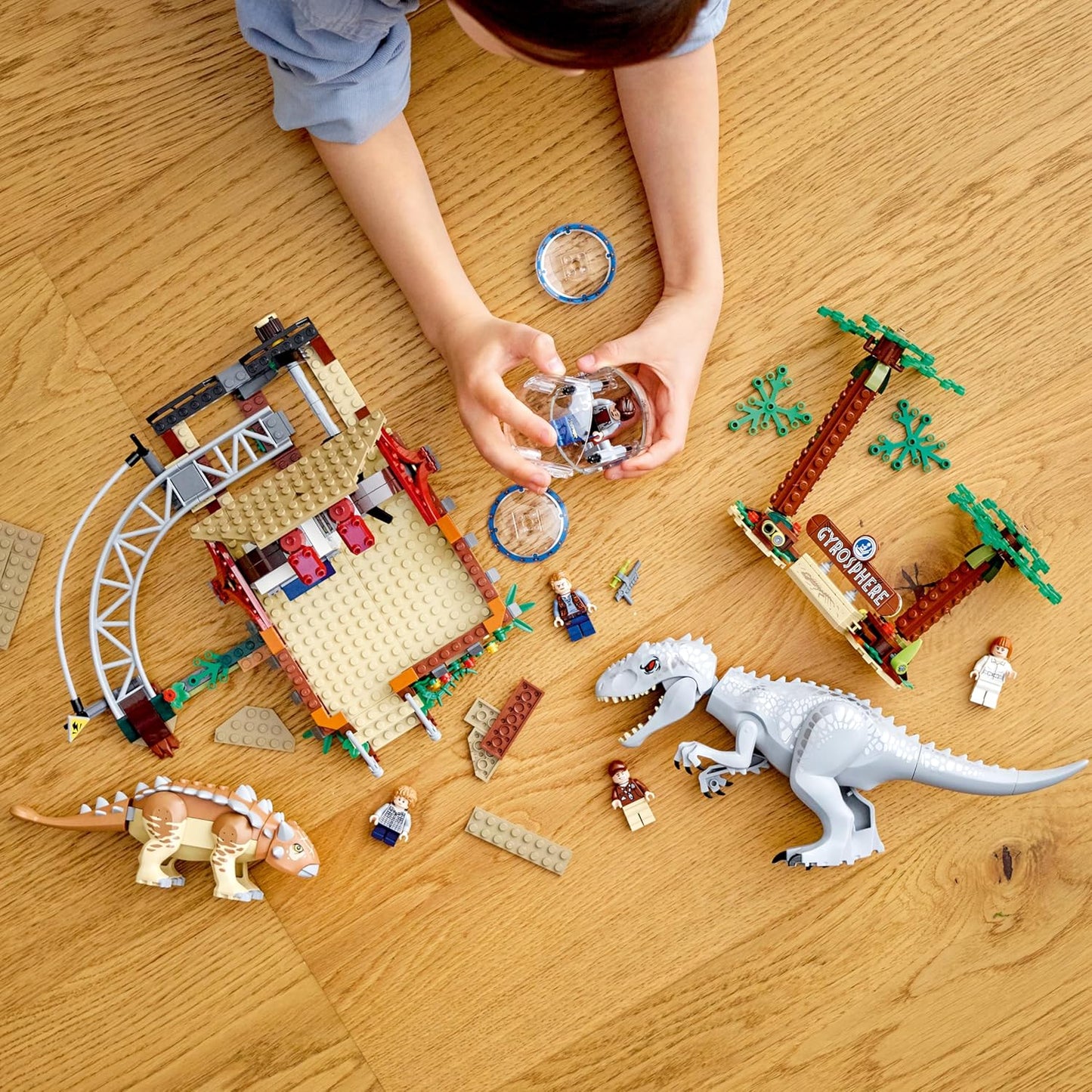 LEGO 75941 Jurassic World Indominus Rex vs. Ankylosaurus Dinosaurs Set with Gyrosphere
